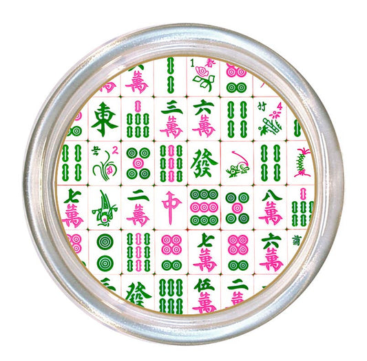 Marye-Kelley - Pink and Green Mahjong Coaster