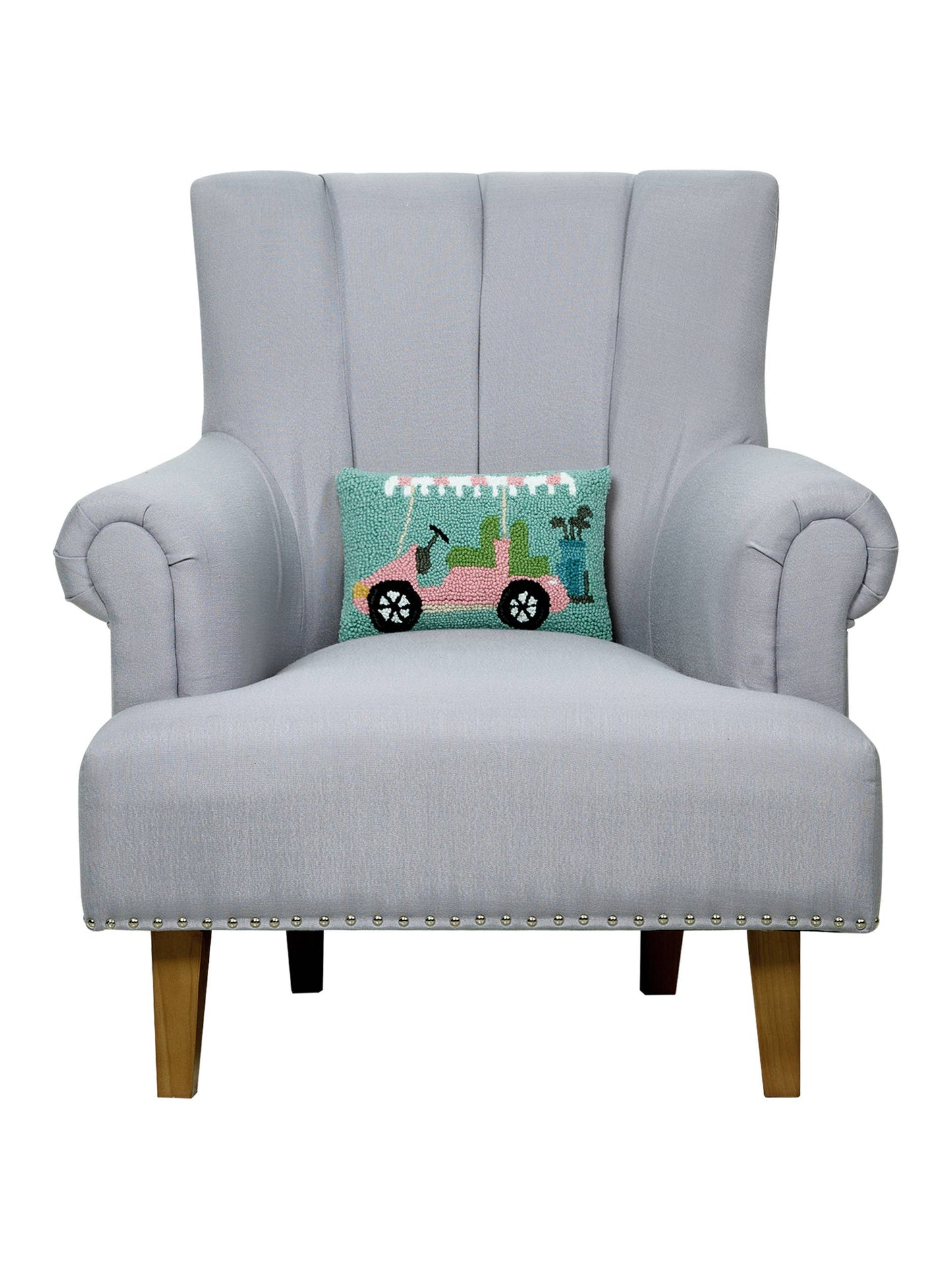 Peking Handicraft - Pink Golf Cart Hook Pillow