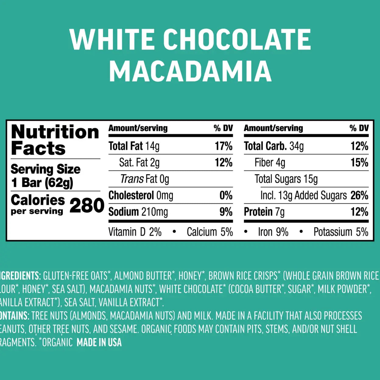 White Chocolate Macadamia Energy Bar