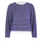 Club and Court - Poppy Top: Navy with Bright White Stripe / S
