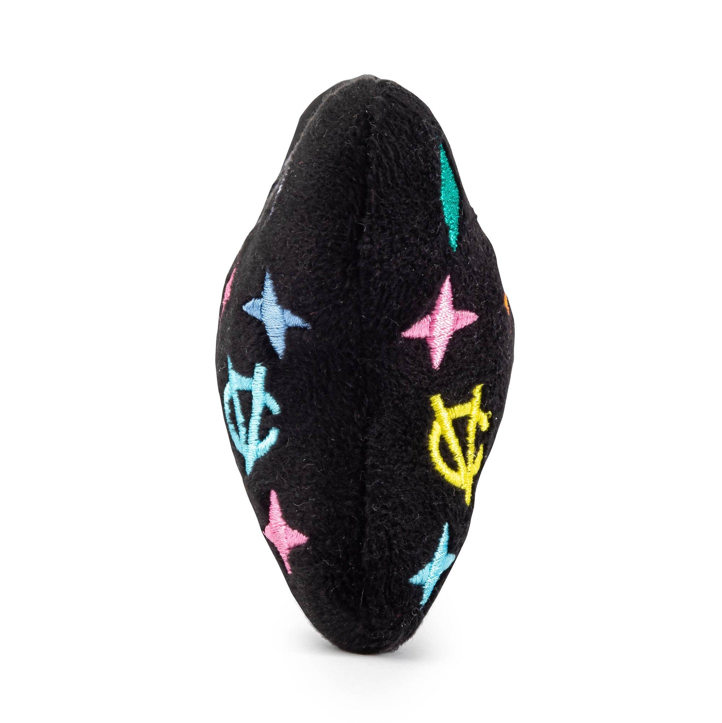 Haute Diggity Dog - Black Monogram Chewy Vuiton Bone Squeaker Dog Toy: Large