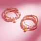 Pink Gameday Tennis Shape Enamel Stretch Bracelet (Set of 2)