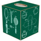 Marye-Kelley - Green Tennis Racket Patents Tissue Box Cover: Paper Mache