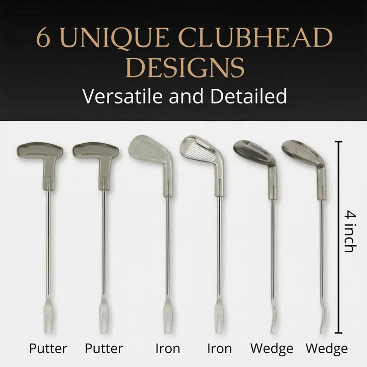 7-Piece Golf Cocktail Pick Set