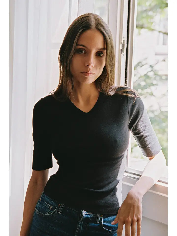 Organic Rib V Neck