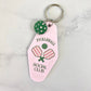 Atomic Kraftworks - Pickleball Vintage Motel Style Acrylic Keychain: Minty Green / Pickleball Social Club / No Charm
