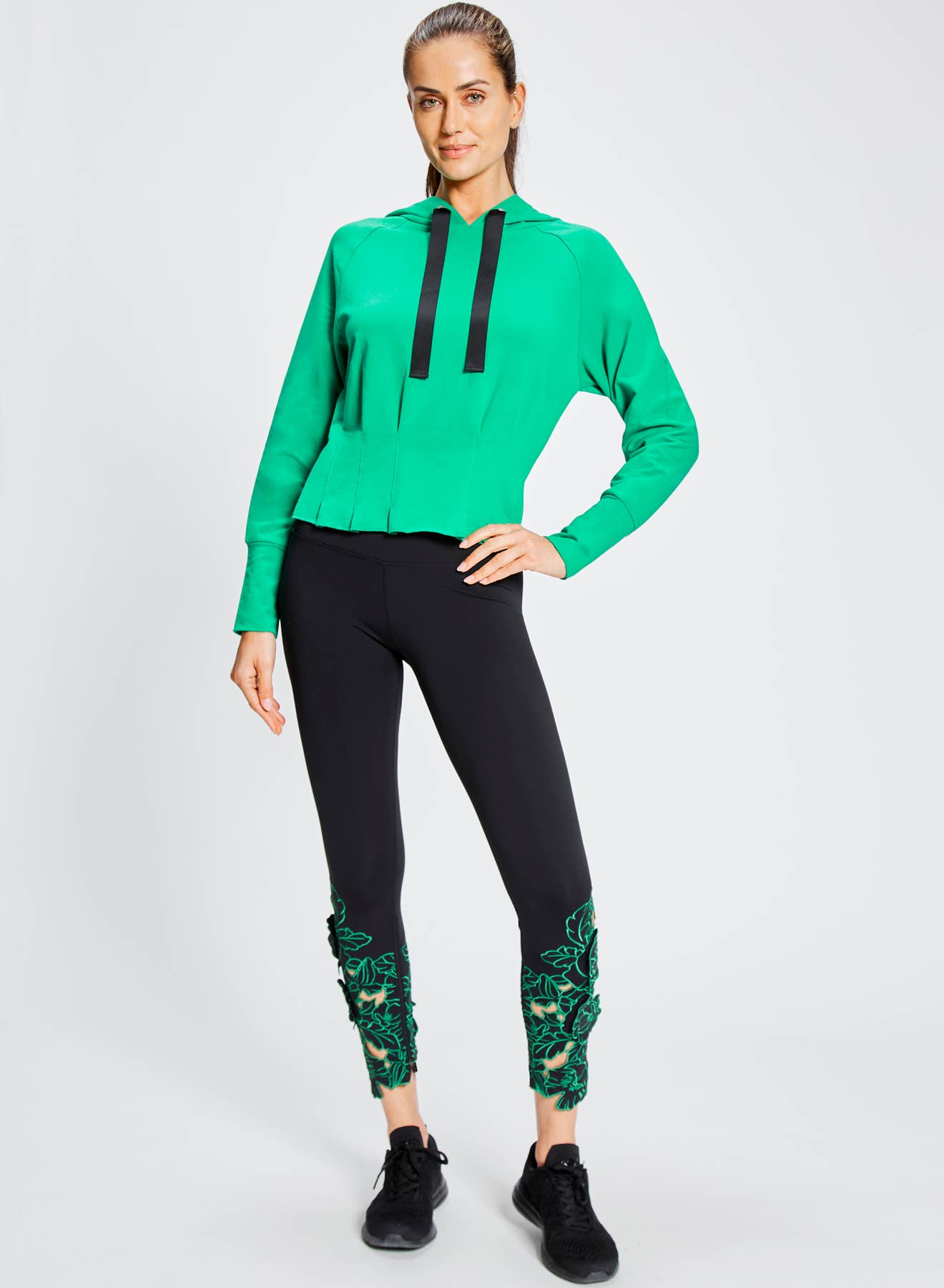 Pleated Hoodie by Urban Savage - Green