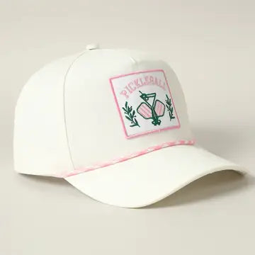 Pink Pickleball Drink Embroidery Patch Trucker Hat