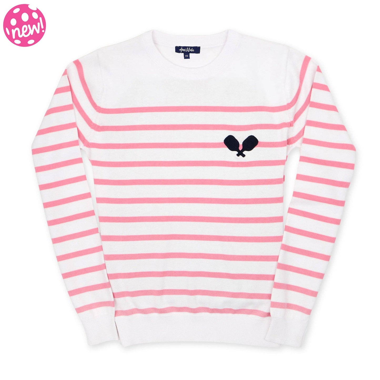 Club Sport Sweater: Pink / White Paddle Stripes