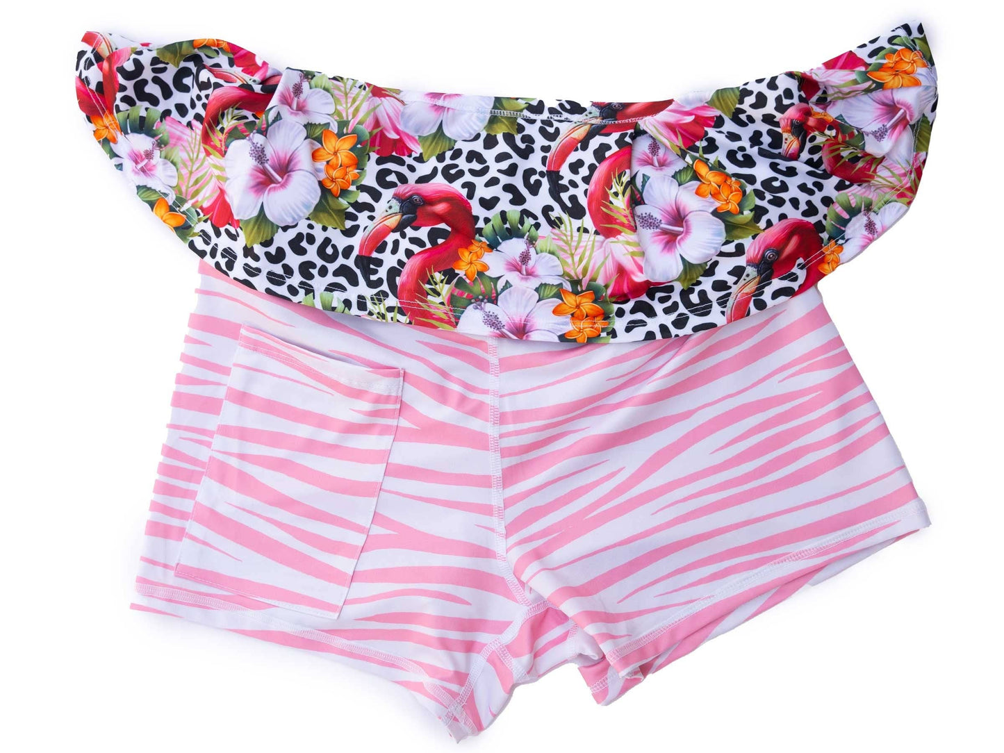 Trunkers - Flamingo Rhapsody Skort: Medium