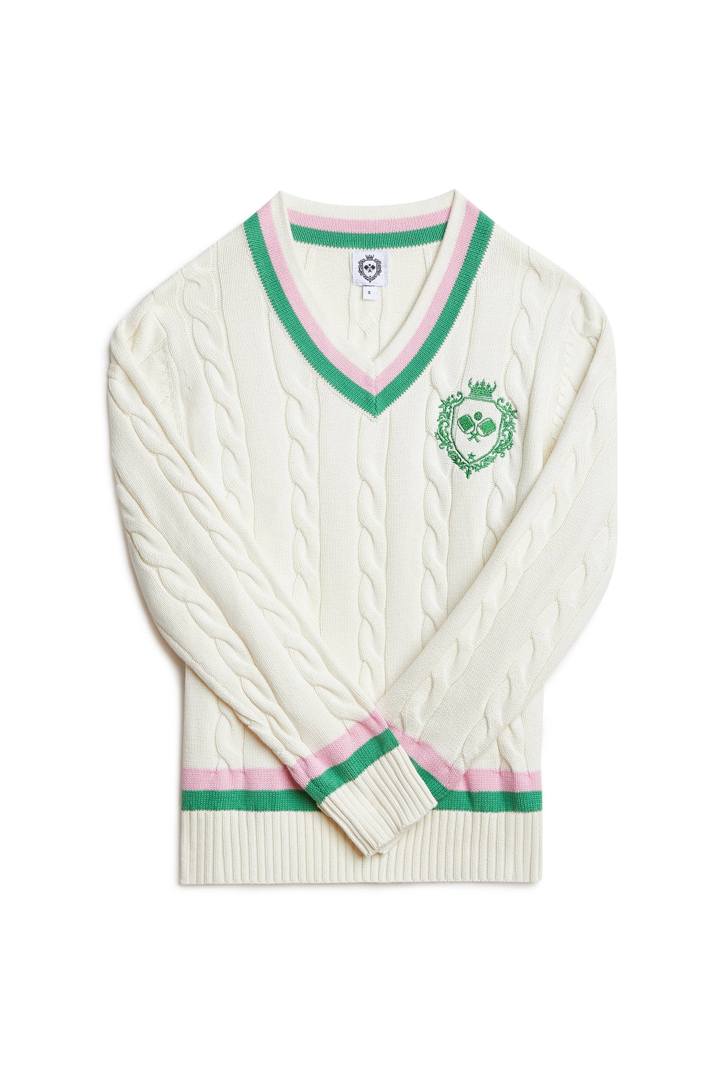 Pickleball Prep - Cable Knit Sweater: S