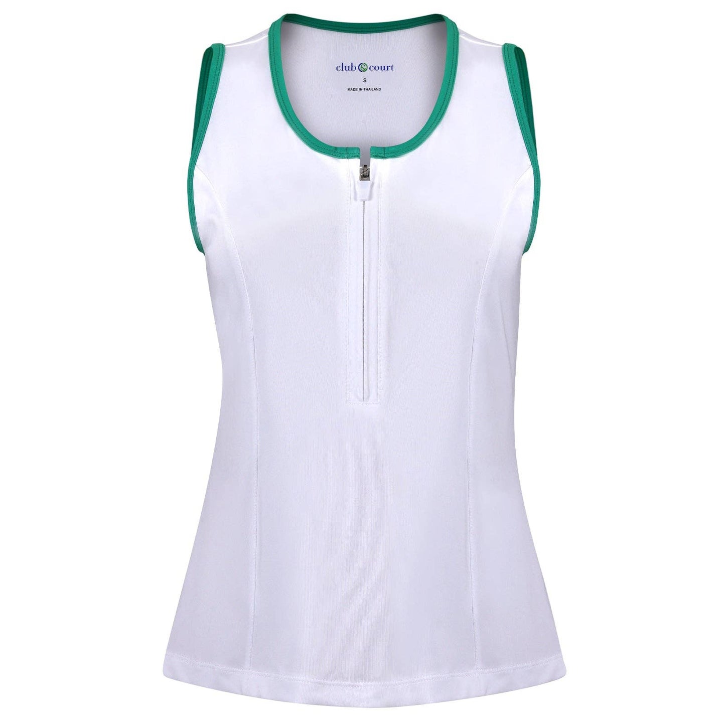 Bright White with Kelly Green Trim Performance Tank