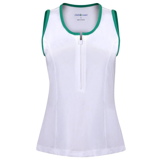 Bright White with Kelly Green Trim Performance Tank