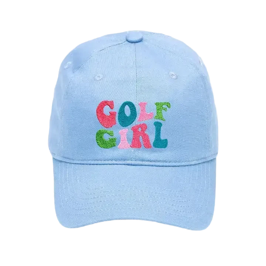 Golf Girl Embroidered Cap - Light Blue