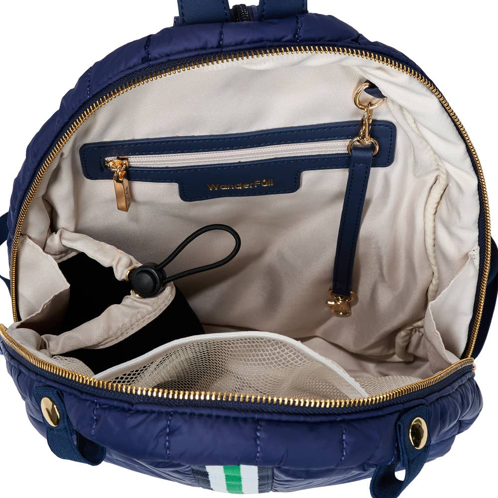 WanderFull - Pickleball HydroSling Bag with Removable Racquet Cover- Navy Matte with Stripe