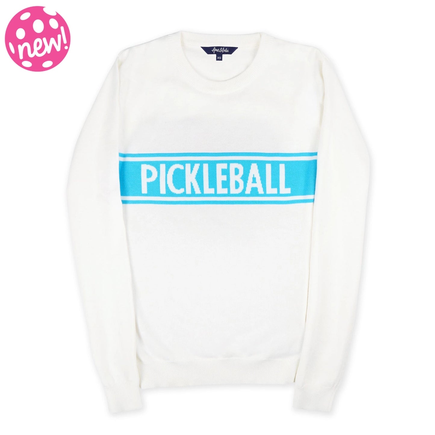 White Light Blue Pickleball Club Sport Sweater