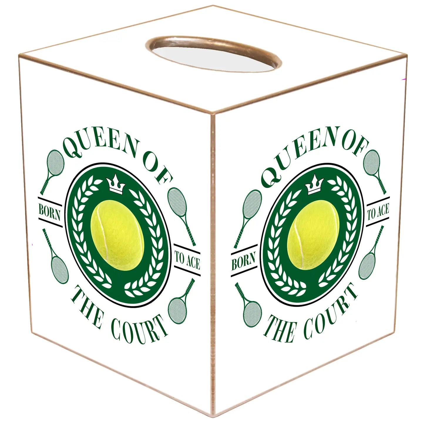 Queen of the Court Tennis Tissue Box Cover