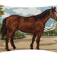 Peking Handicraft - Brown Horse Hook Pillow