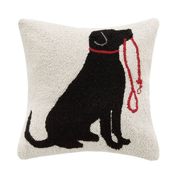 Peking Handicraft - Labrador Dog & Leash Hook Pillow