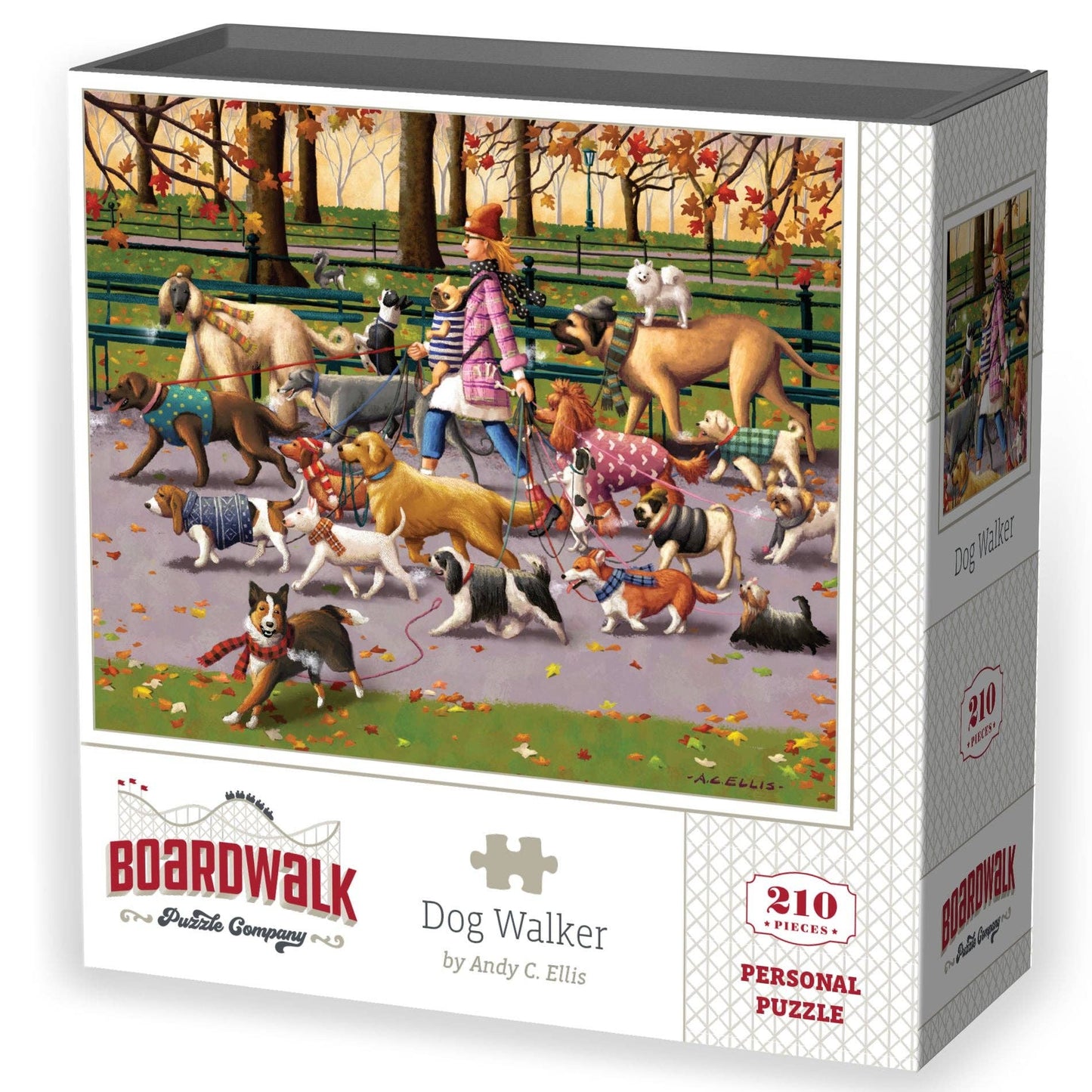Boardwalk Puzzle Company - Dog Walker - Personal Puzzle - 210 Piece