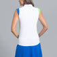 Color Block Print Sleeveless Polo