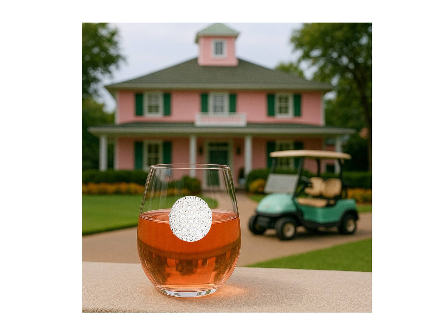 The Queens' Jewels® - Golf Ball Jeweled Stemless Wine Glass