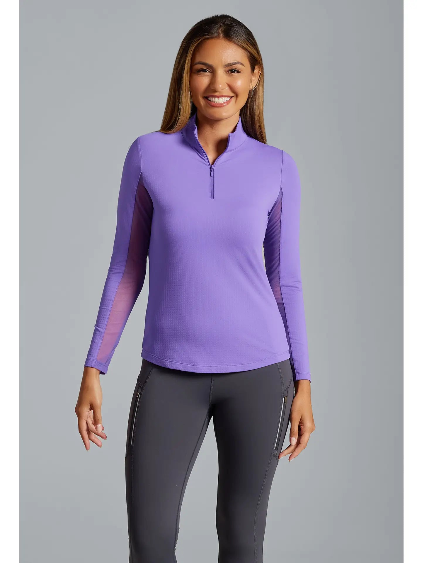 Solid Long Sleeve Mock Neck Top