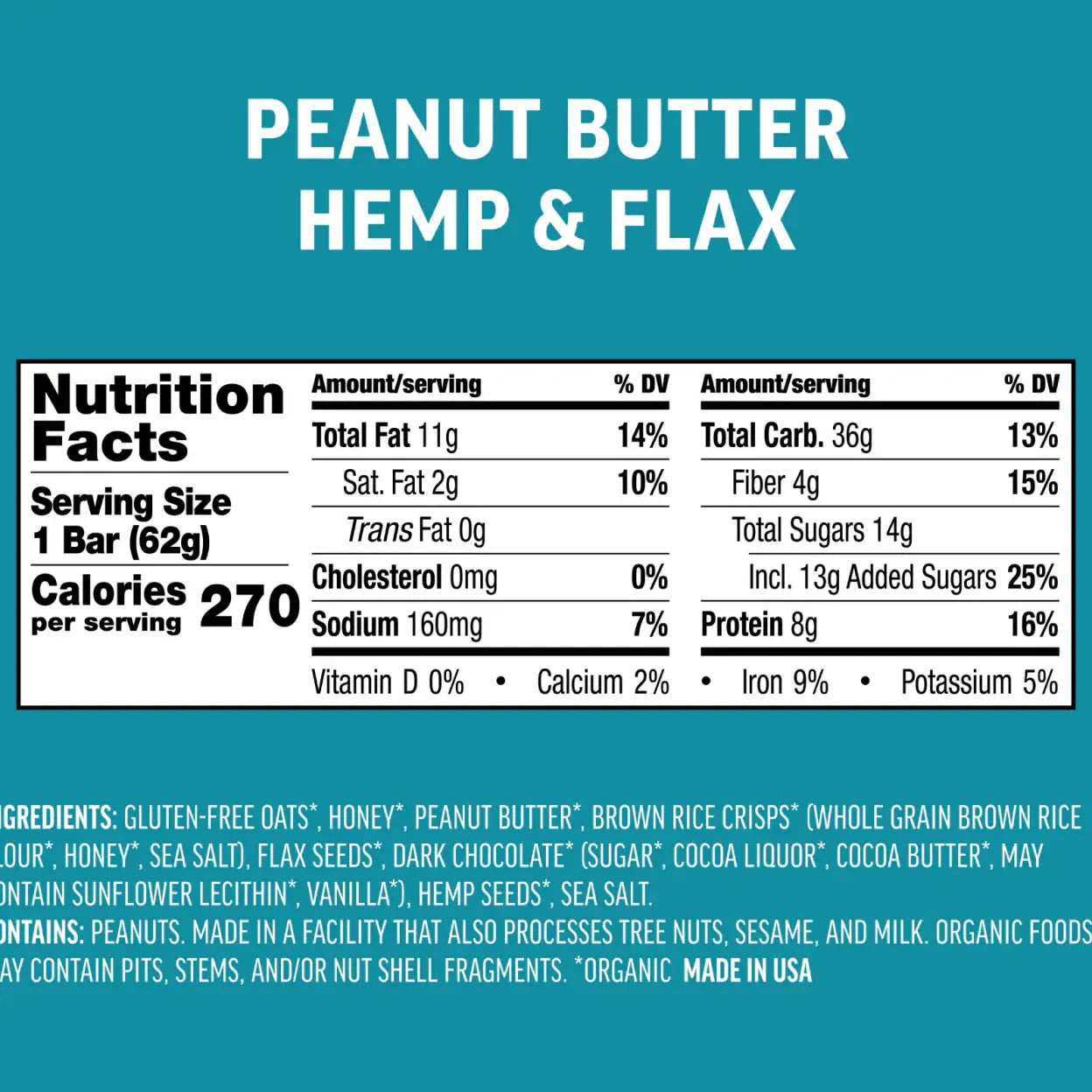 Peanut Butter Hemp & Flax Energy Bar