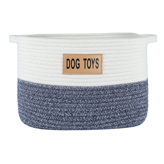 Midlee Designs - Midlee Two Tone Rope Dog Toy Storage Basket