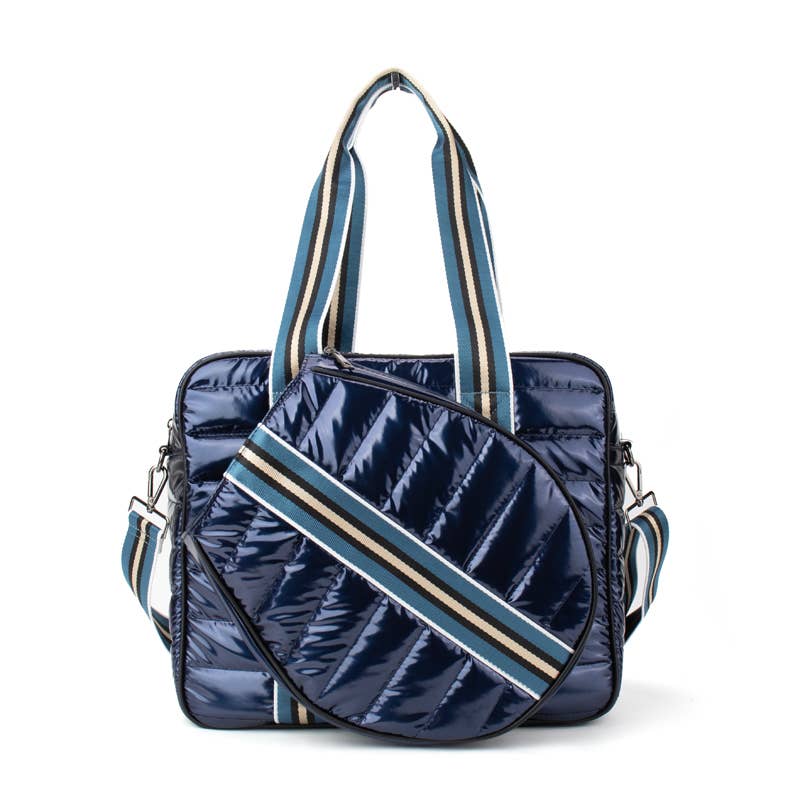 The Brooke | Tennis Puffer Duffel Sport Bag - Navy