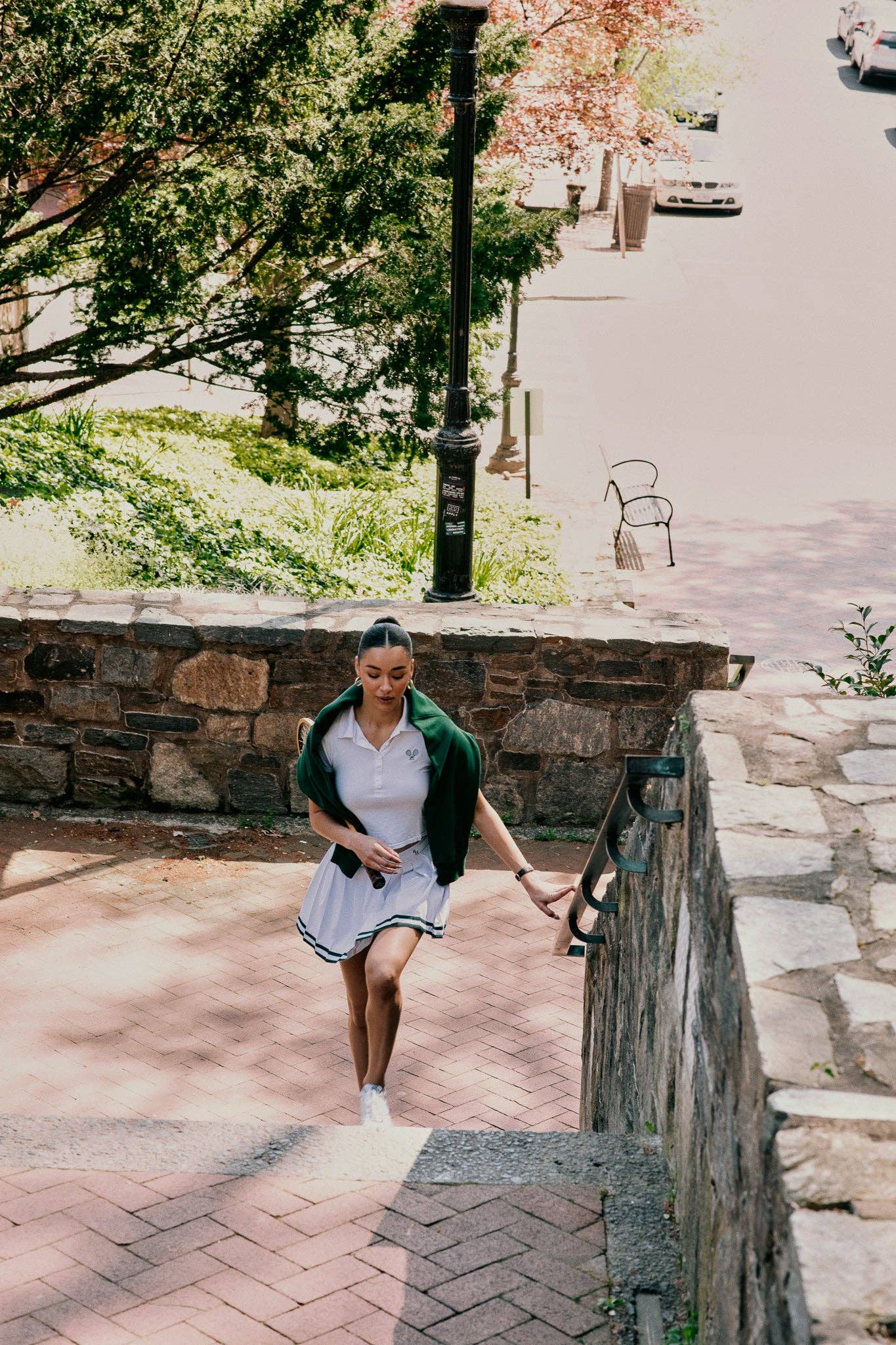 Recreational Habits - Natasha Tennis Skirt with Green Piping: M