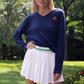 Cricket Skort - White with Kelly Green Trim