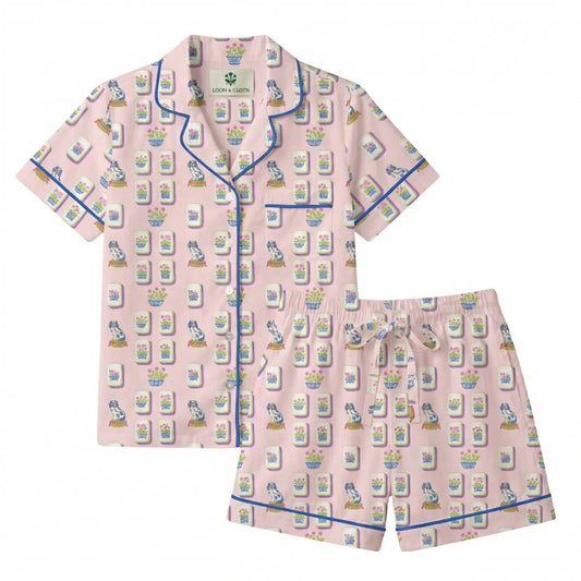 Tile Talk Short-Sleeved Pajama Set