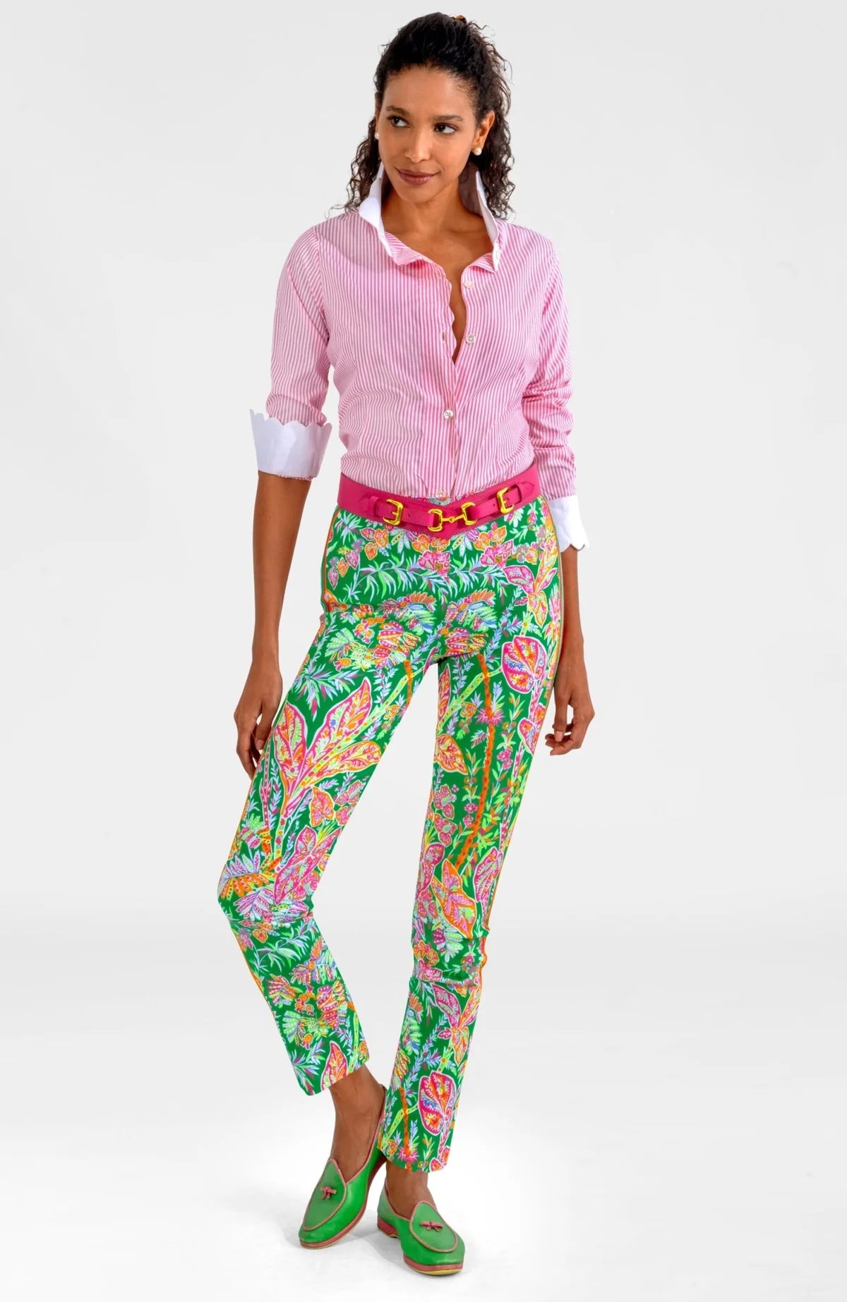 Gripeless Pull On Pants - Vintages Vines (Kelly)
