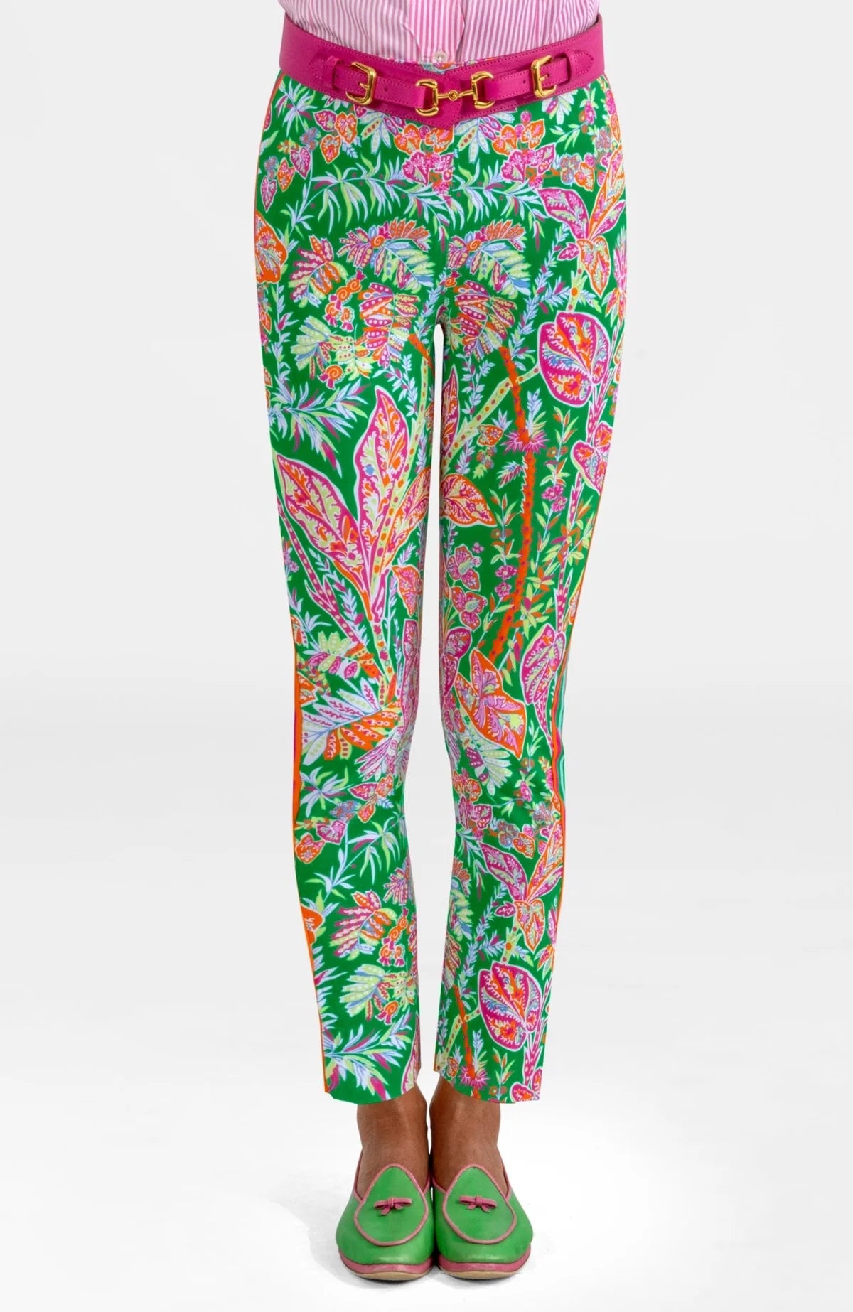 Gripeless Pull On Pants - Vintages Vines (Kelly)