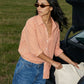 The Gameday Boyfriend Shirt - Orange Stripe