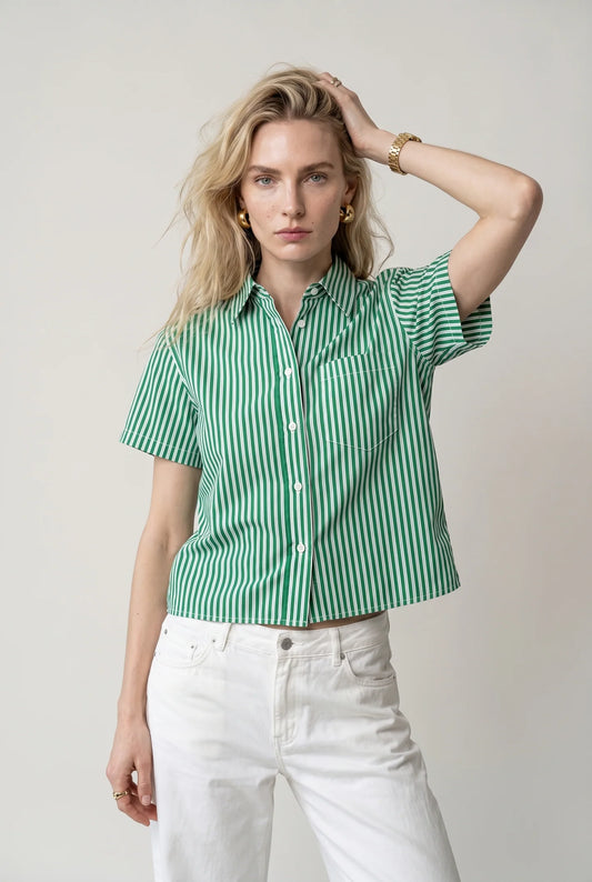 The Boxy Short Sleeve Cropped Shirt