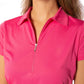 Short Sleeve Zip Stretch Polo - Hot Pink