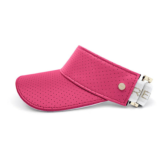 The Visor - Flamingo Pink Leather & Gold