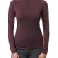 1/4 Zip Shirred Raglan Long Sleeve - Eggplant