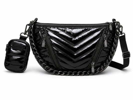 Think Rolyn Black Quilted Bag