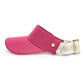 The Visor - Flamingo Pink Leather & Gold