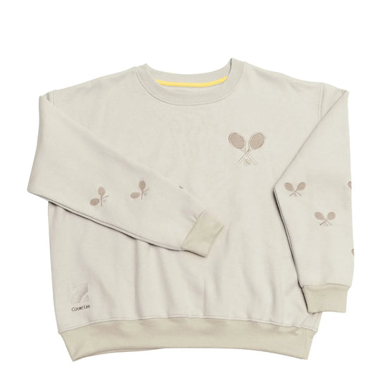 Tennis Racquets Sleeves Sweatshirt - Ivory