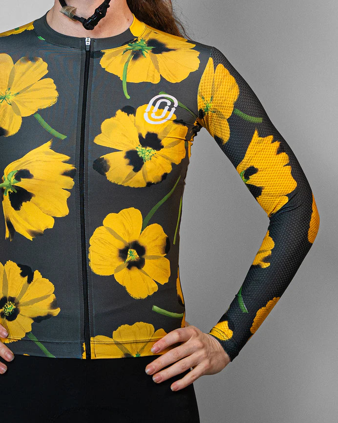 Yellow Poppies Lightweight Long Sleeve Women's Jersey