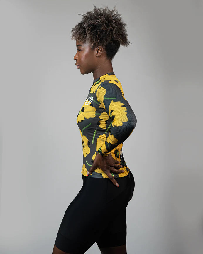 Yellow Poppies Lightweight Long Sleeve Women's Jersey