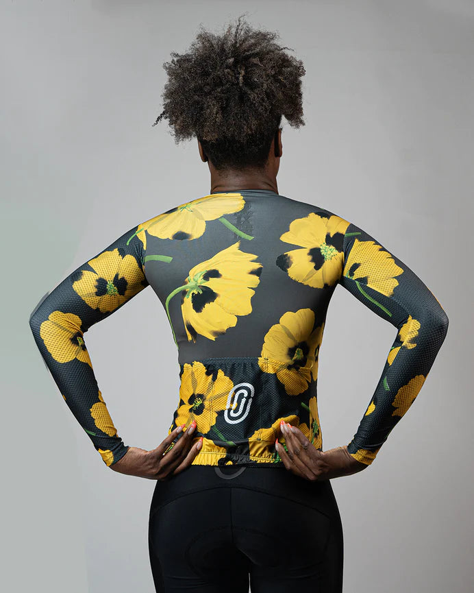 Yellow Poppies Lightweight Long Sleeve Women's Jersey