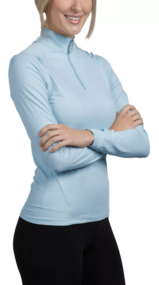 1/4 Zip Long Sleeve - Light Blue