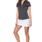 Slate/Rose Pink Short Sleeve Zip Polo