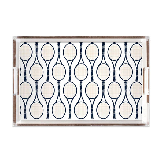 Tennis Time Lucite Tray - Navy