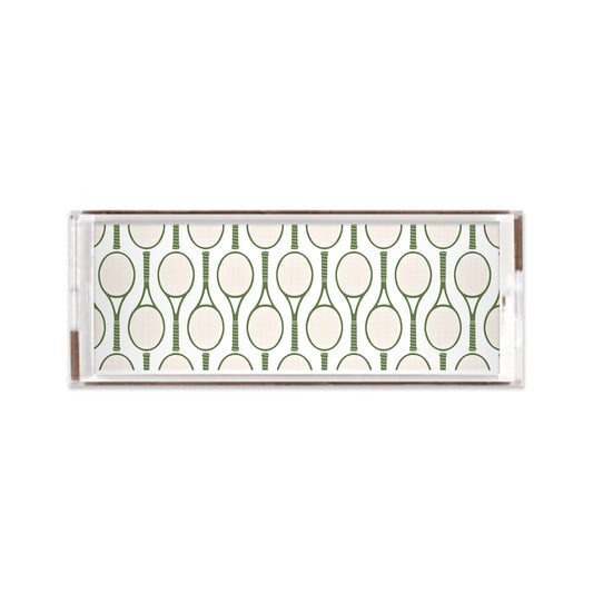 Tennis Time Lucite Tray - Green